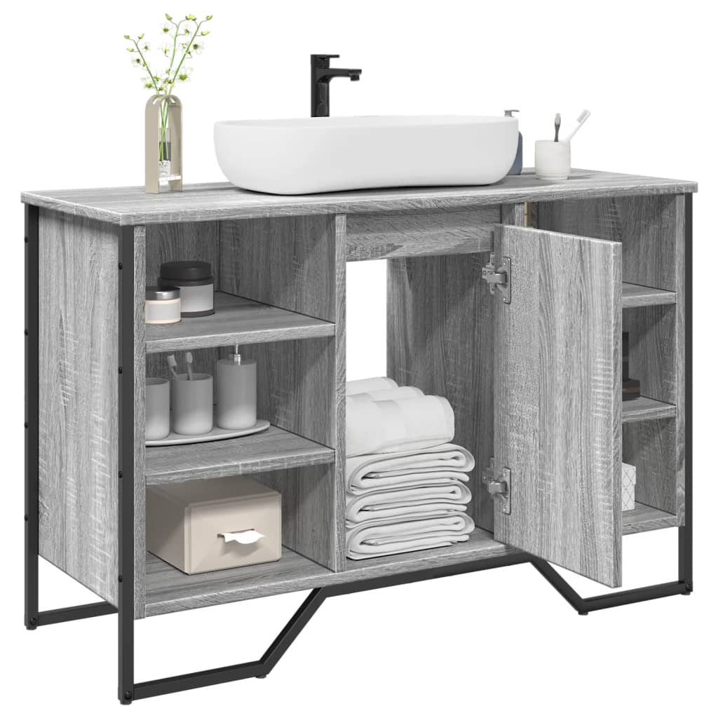 Waschbeckenunterschrank Grau Sonoma 91x35x60 cm