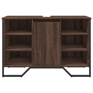 Waschbeckenunterschrank Braun Eichen-Optik 91 cm