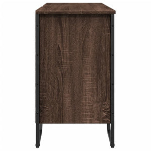 Waschbeckenunterschrank Braun Eichen-Optik 91 cm