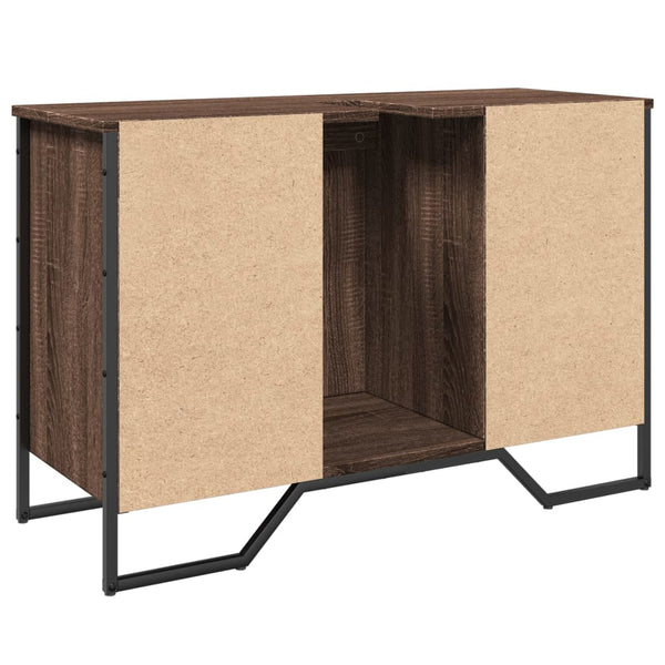 Waschbeckenunterschrank Braun Eichen-Optik 91 cm