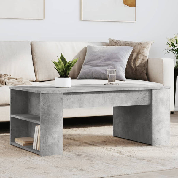 vidaXL Table basse gris béton 102x55x42 cm Bois d'ingénierie