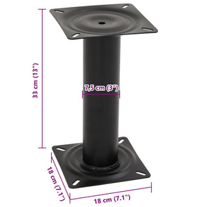 Bootssitz Stuhlfuß Schwarz Stahl 33cm