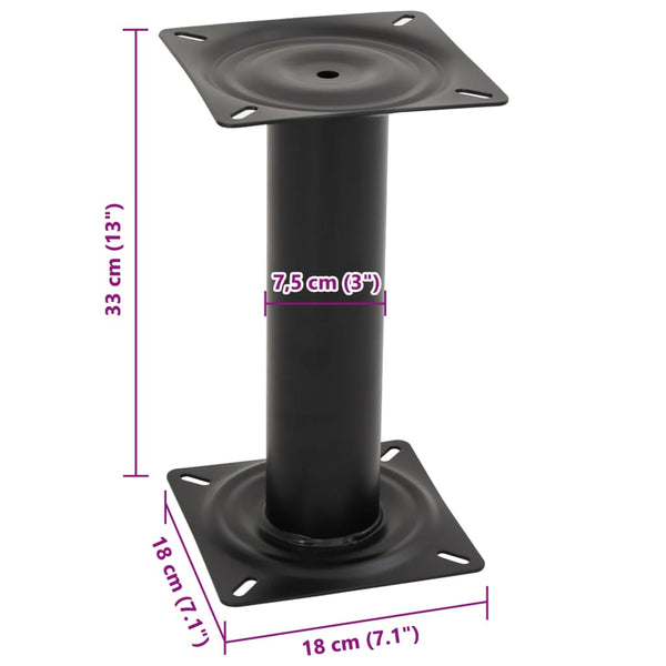 Bootssitz Stuhlfuß Schwarz Stahl 33cm