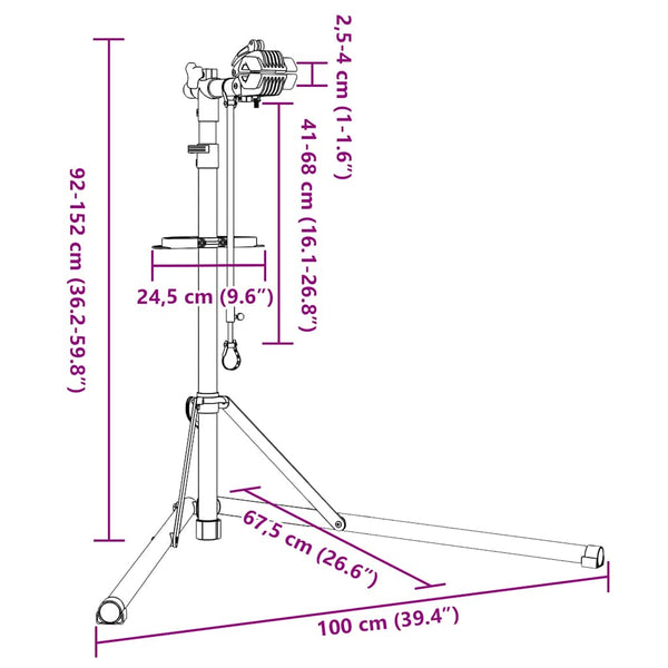 Fahrrad Montageständer Klappbar Verstellbar