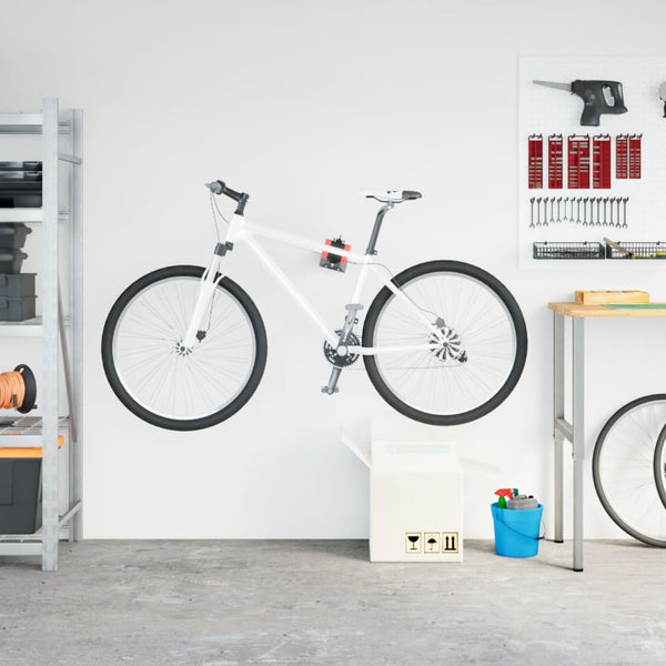 vidaXL Support de réparation de vélo mural pliable rouge et noir en acier