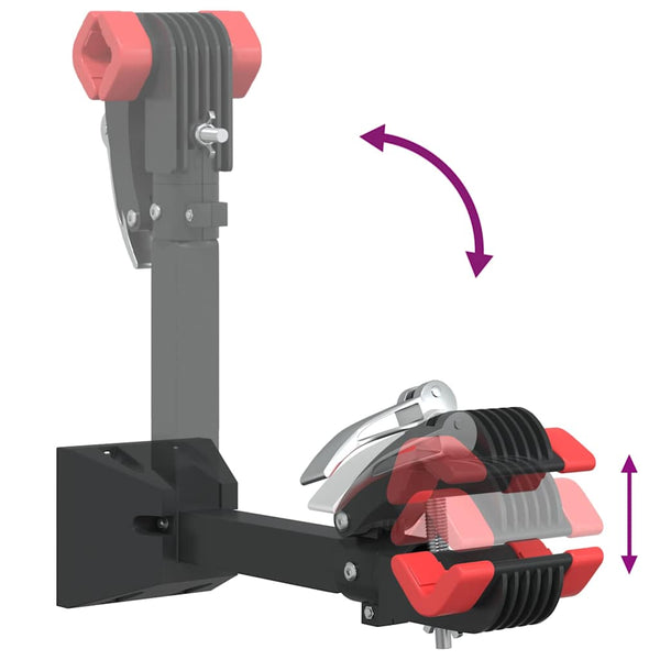 vidaXL Support de réparation de vélo mural pliable rouge et noir en acier