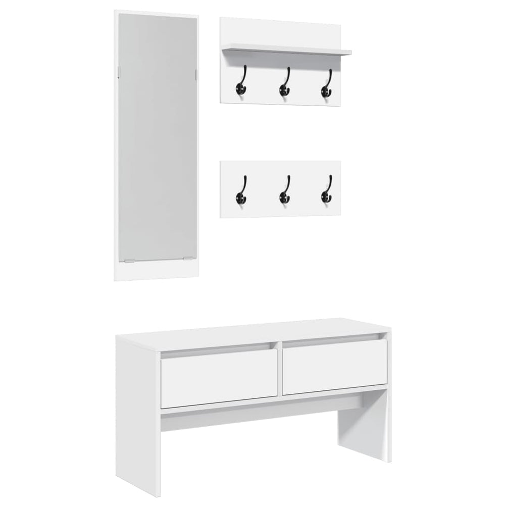vidaXL 4-Piece Wardrobe Set White Engineered Wood