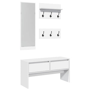 Garderoben-Set, 4-teilig, Weiß