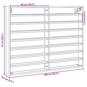 Weißer Vitrinenschrank 100 cm