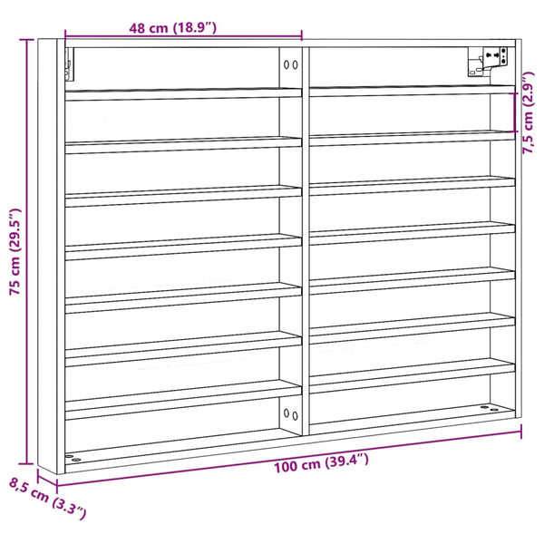 Weißer Vitrinenschrank 100 cm