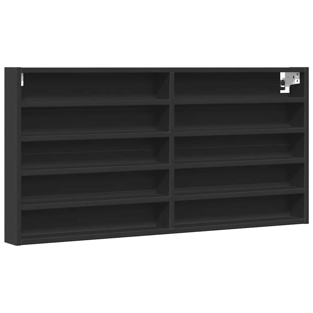 Schwarzer Vitrinenschrank 100x8,5x50 cm