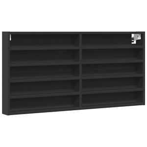 Schwarzer Vitrinenschrank 100x8,5x50 cm
