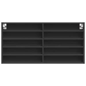 Schwarzer Vitrinenschrank 100x8,5x50 cm