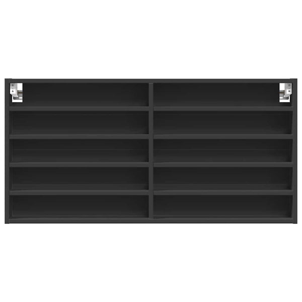 Schwarzer Vitrinenschrank 100x8,5x50 cm