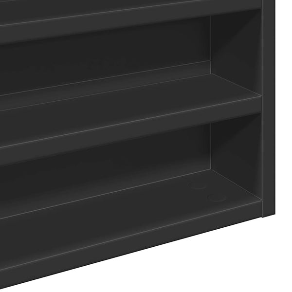 Schwarzer Vitrinenschrank 100x8,5x50 cm