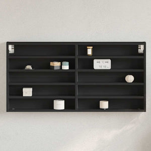 Schwarzer Vitrinenschrank 100x8,5x50 cm