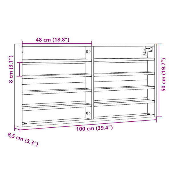Sonoma-Eiche Vitrinenschrank, 100 cm