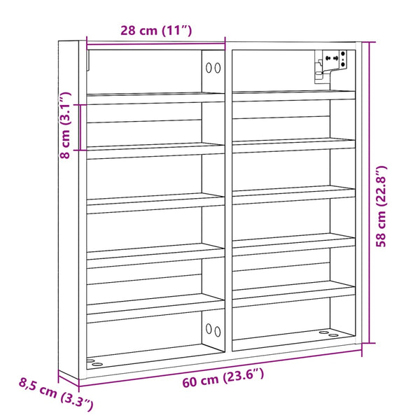 Weißer Vitrinenschrank 60 cm