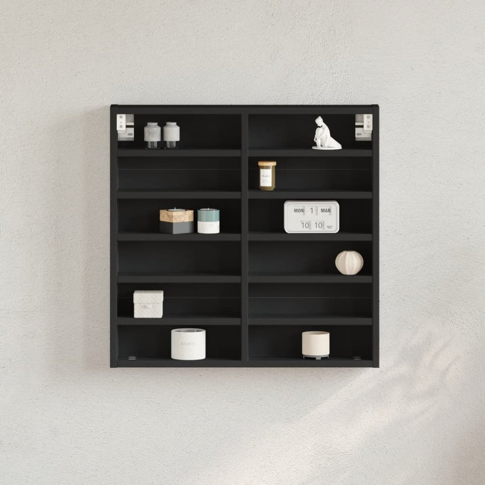 Schwarzer Vitrinenschrank 60cm