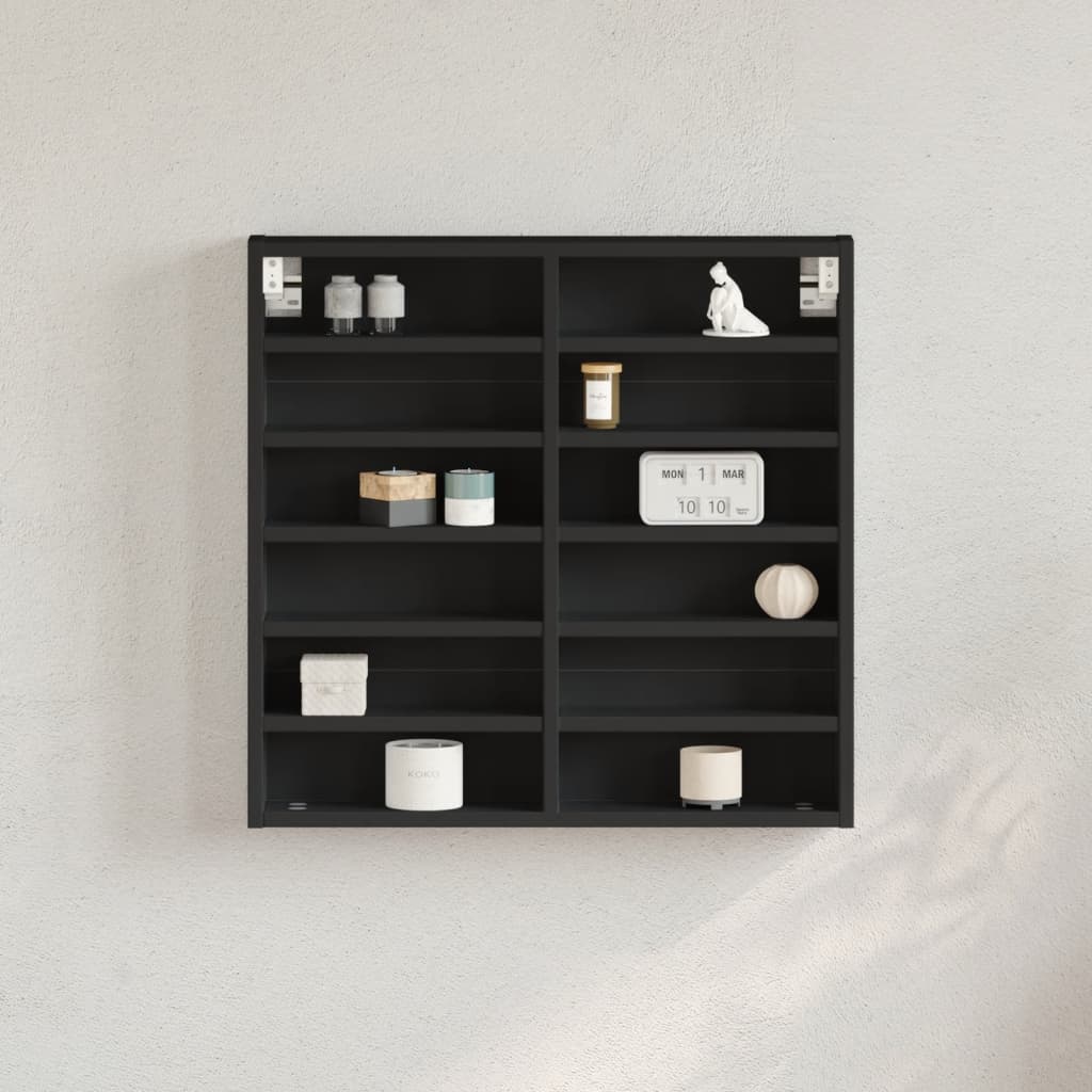 Schwarzer Vitrinenschrank 60cm