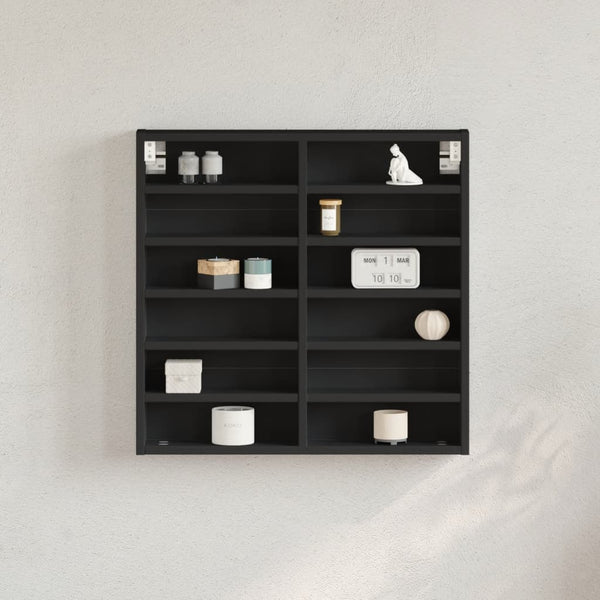 Schwarzer Vitrinenschrank 60cm