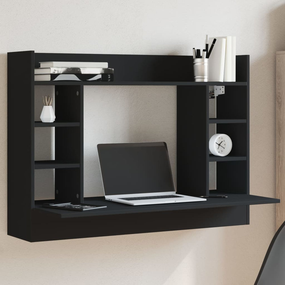 Wand-Schreibtisch Schwarz 105 cm