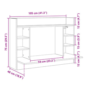 Wand-Schreibtisch Sonoma Eiche 105 cm