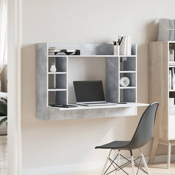 Wand-Schreibtisch Betongrau 105 cm