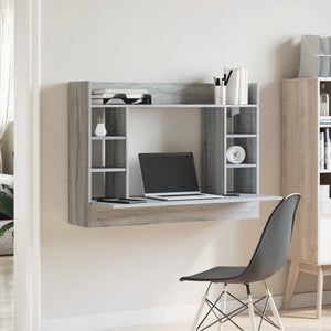 Wand-Schreibtisch Grau Sonoma 105 cm