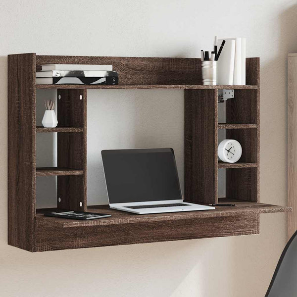 Wand-Schreibtisch Braun Eichen-Optik