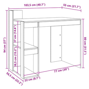 Weißer Schreibtisch aus Holzwerkstoff