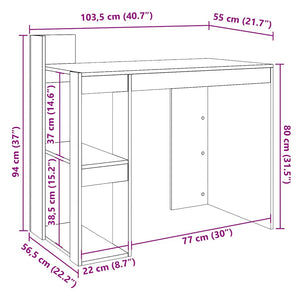Schreibtisch Räuchereiche Holzwerkstoff