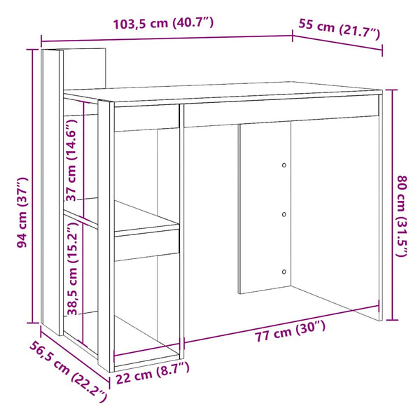 Schreibtisch Räuchereiche Holzwerkstoff