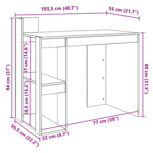 Schreibtisch Braun Eichen-Optik
