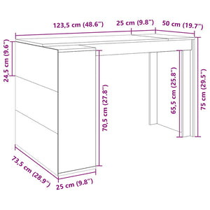 Weißer Schreibtisch 123,5 cm