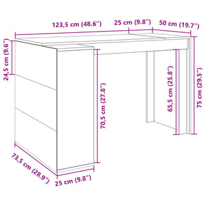 Schreibtisch Braun Eichenoptik 123,5 cm