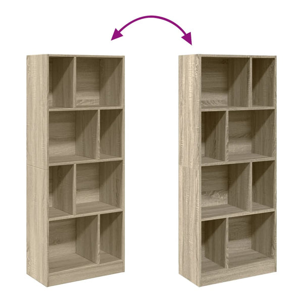 Sonoma Eiche Bücherregal, 141 cm hoch