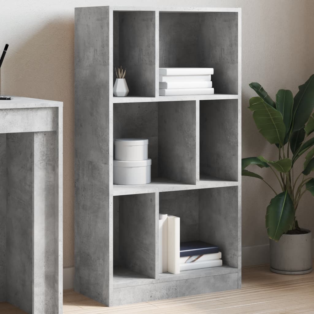 vidaXL Bibliothèque gris béton 57x28,5x107,5 cm bois d'ingénierie