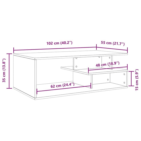 Betongrauer Couchtisch 102x55 cm