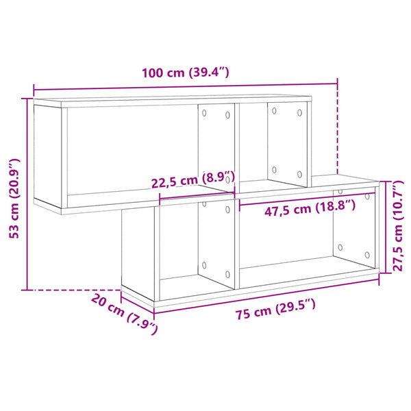Wandregal Sonoma Eiche 100 cm