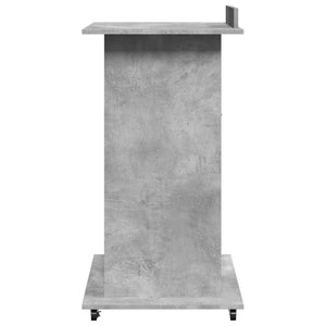 Rednerpult Betongrau mit Rollen und Schublade