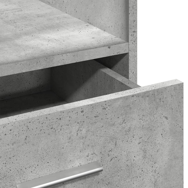 Rednerpult Betongrau mit Rollen und Schublade