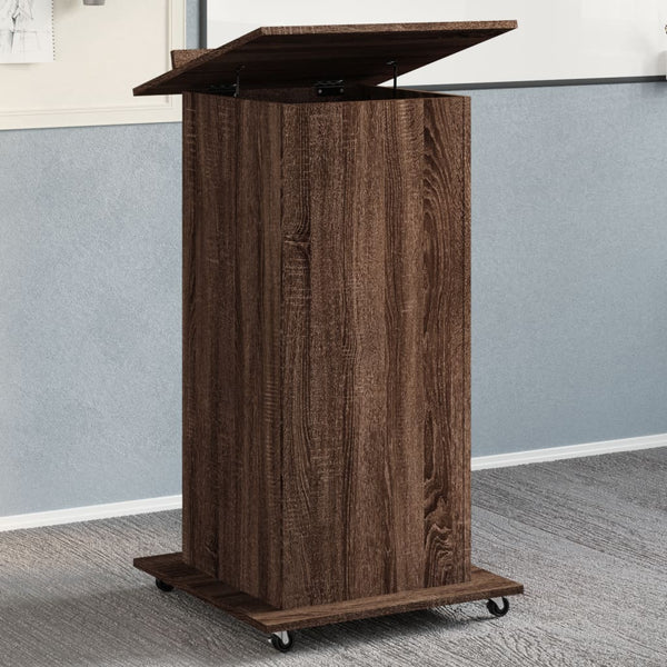 Rednerpult mit Rollen Braun Eiche-Optik