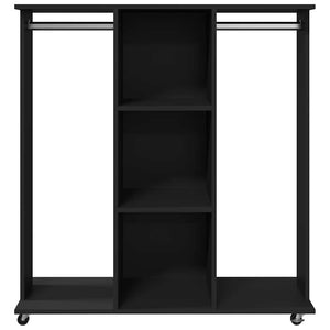 Kleiderständer mit Rollen Schwarz 102x38x110 cm