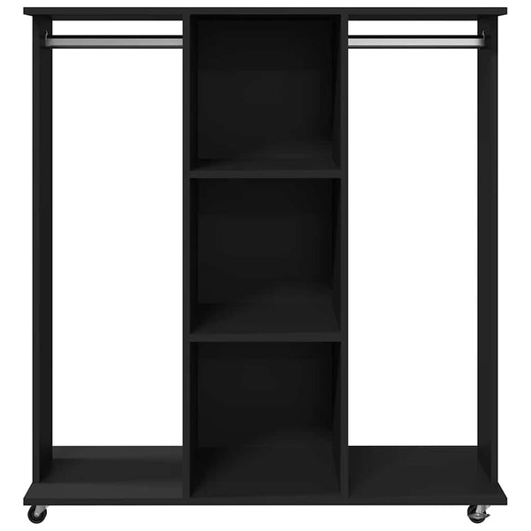 Kleiderständer mit Rollen Schwarz 102x38x110 cm