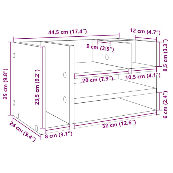 Schreibtisch Organizer Weiß Holz