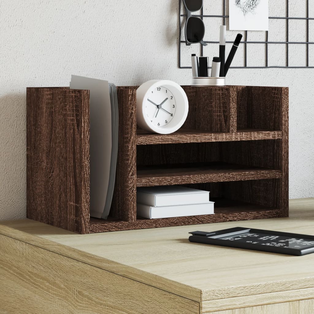 Schreibtisch-Organizer Braun Eiche