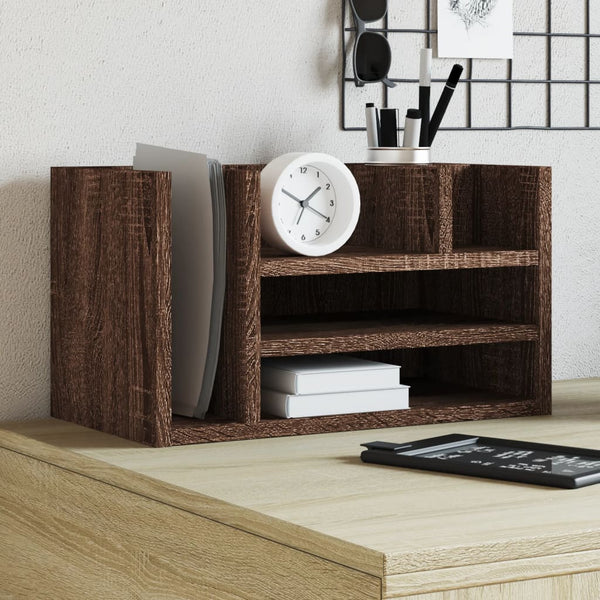 Schreibtisch-Organizer Braun Eiche