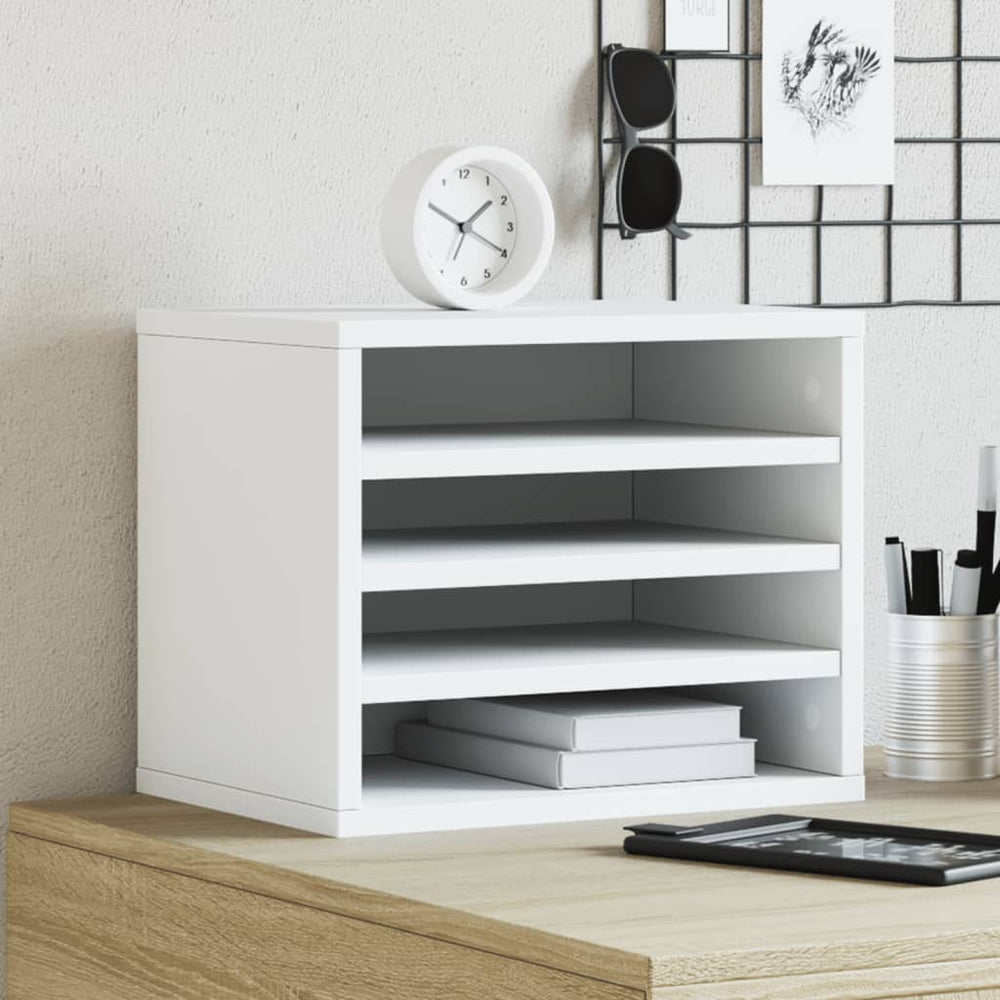 Schreibtisch Organizer Weiß Holz