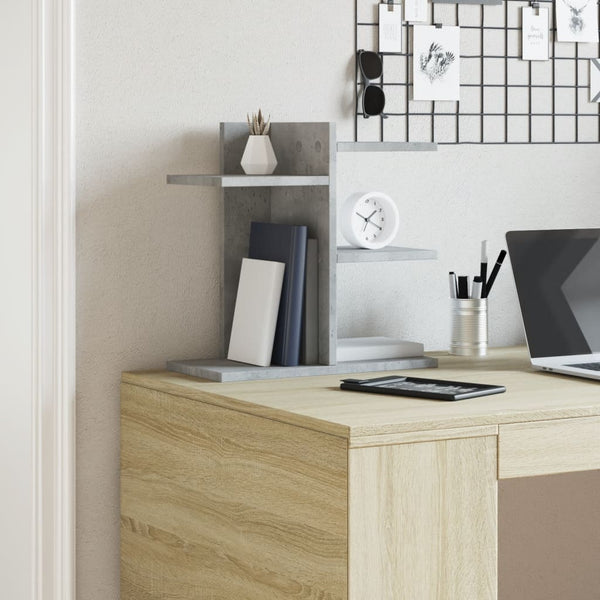 Schreibtisch-Organizer Betongrau Holz
